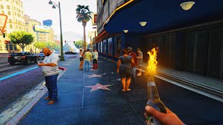 GTA 5 - fire bottle NPCs Ragdoll  EP 2