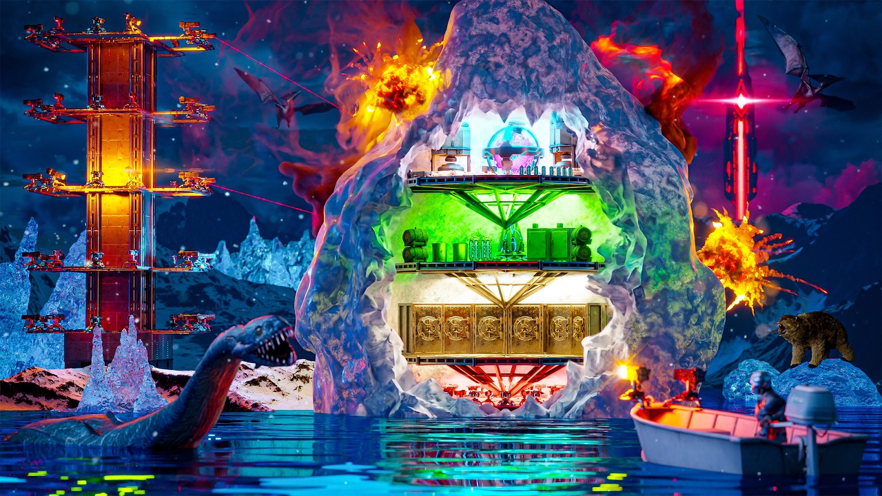 Defending My Insane Iceberg Base Against The Whole Server in ARK: Survival Evolved
