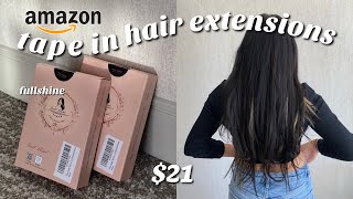 TESTING INEXPENSIVE AMAZON HAIR EXTENSIONS / HOW TO APPLY - fullshine tape in hair screenshot 2