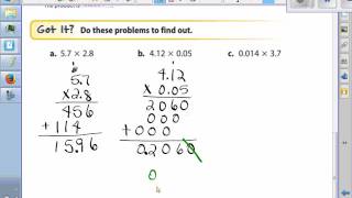 Ch3 Lesson 4   Multiplying Decimals by Decimals Video Lecture