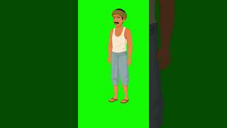 Village Man Idle Green Screen Video No Copyright Video Cartoon Video Green Screen