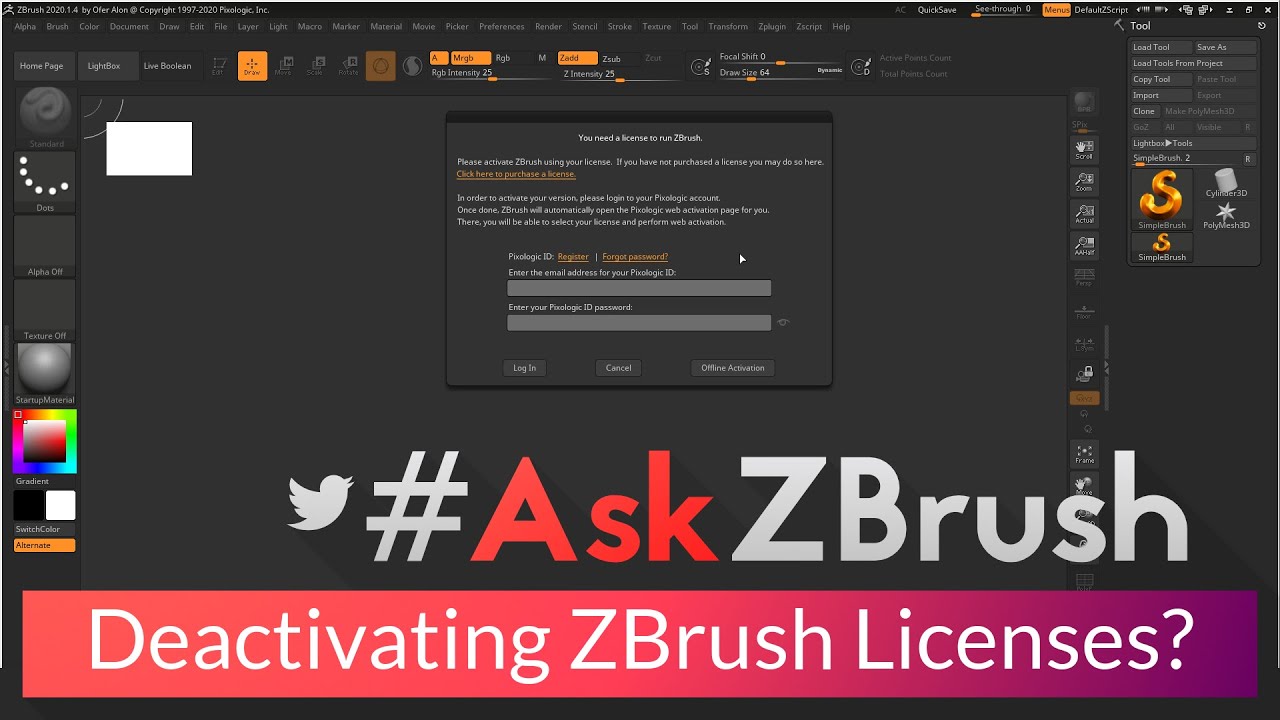 transfer my license zbrush for nodre pc