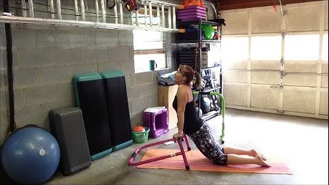 Stretches using Lebert Equalizer Bars (upper body, back, legs, and core stretches)
