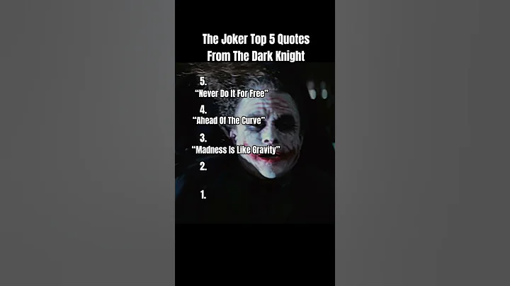 The Joker Top 5 Quotes From The Dark Knight #thejoker #darkknight
