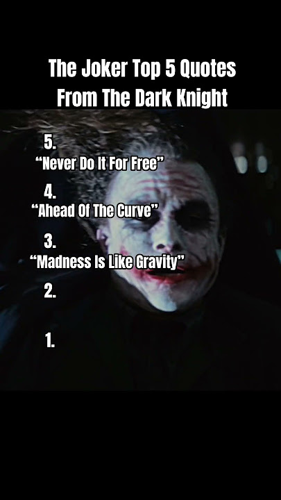 The Joker Top 5 Quotes From The Dark Knight #thejoker #darkknight