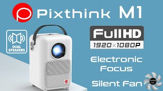 Pixthink M1 Native 1080p LED Projector w/Electronic Focus