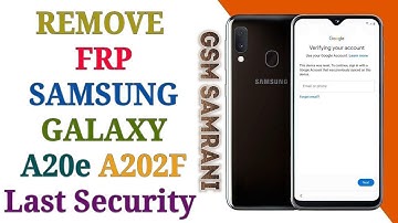 Bypass Google Account Samsung A20e A202F Android 9 U3 / FRP A202F U3 / Remove FRP A20e A202F U3