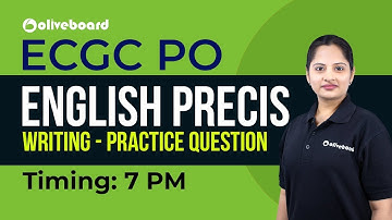 ECGC PO | ENGLISH PRECIS Writing - Practice Question | Harshita Ma