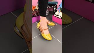 Yellow Perforated T Strap Mary Jane Flats #maryjane #flats #shoes #shortsfeed