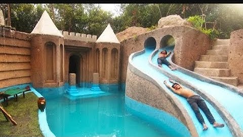My Summer Holiday 155 Days Building 1M Dollars Water Slide Park into Underground Swimming Pool House