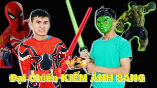 Su Hào biến hình Spider Man - Đại Chiến KIẾM ÁNH SÁNG vs Người Khổng Lồ Xanh Hunk