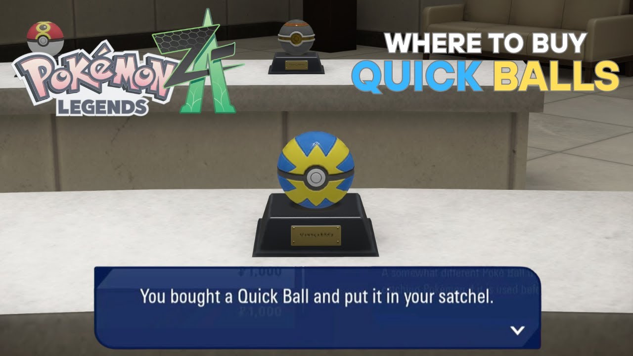 How to get Quick Balls in Pokemon Legends Z-A (Where to Buy Quick Balls Location)