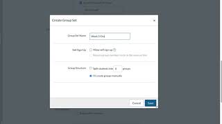 Creating Group Sets in Canvas