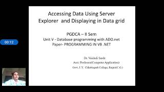 Famous Accessing Data Using Server Explorer and Displaying in Data Grid PGDCA-II Sem Paper-Prog in VB.NET Profile