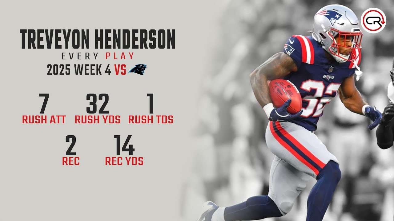 TreVeyon Henderson Week 4 Highlights | Every Run, Target, and Catch vs Panthers