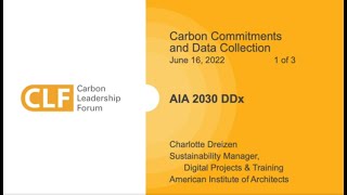 Famous Carbon Commitments and Data Collection: AIA 2030 DDX Wealth