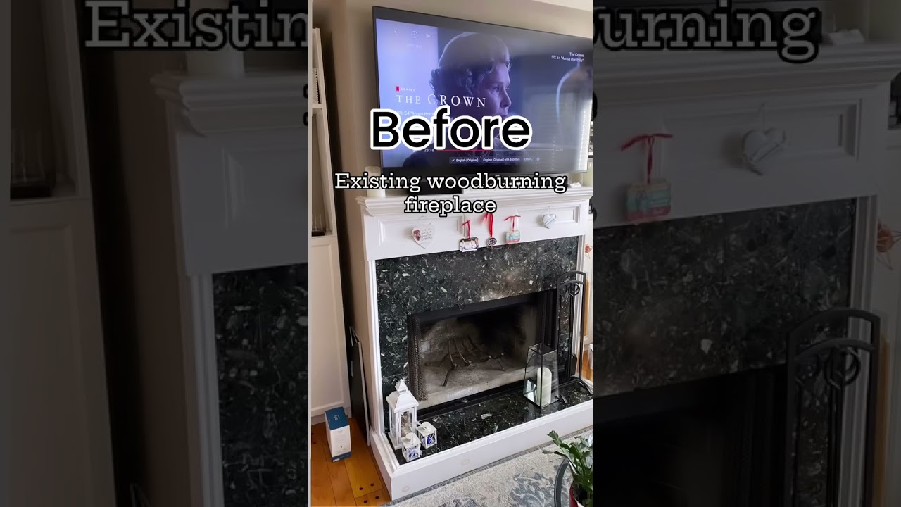 Kozy Heat Gas Fireplace Installation with Stoll Shiplap Wall Panel Surround and Stoll Mantel Shelf