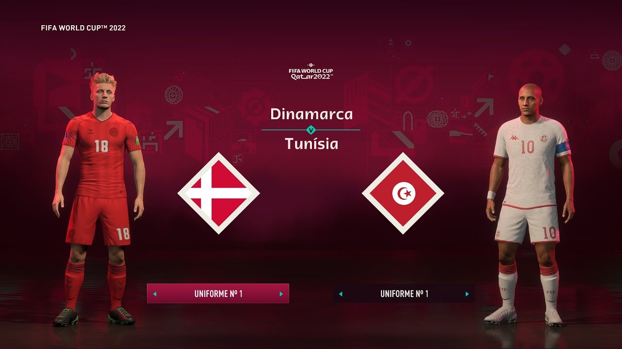 ⚽𝗙𝗜𝗙𝗔 𝟮𝟯 - 🏆𝗖𝗼𝗽𝗮 𝗱𝗼 𝗠𝘂𝗻𝗱𝗼 𝗱𝗮 𝗙𝗜𝗙𝗔™ 𝟮𝟬𝟮𝟮 - 🇩🇰 𝗗𝗶𝗻𝗮𝗺𝗮𝗿𝗰𝗮 🇩🇰 ❌ 🇹🇳 𝗧𝘂𝗻𝗶́𝘀𝗶𝗮 🇹🇳