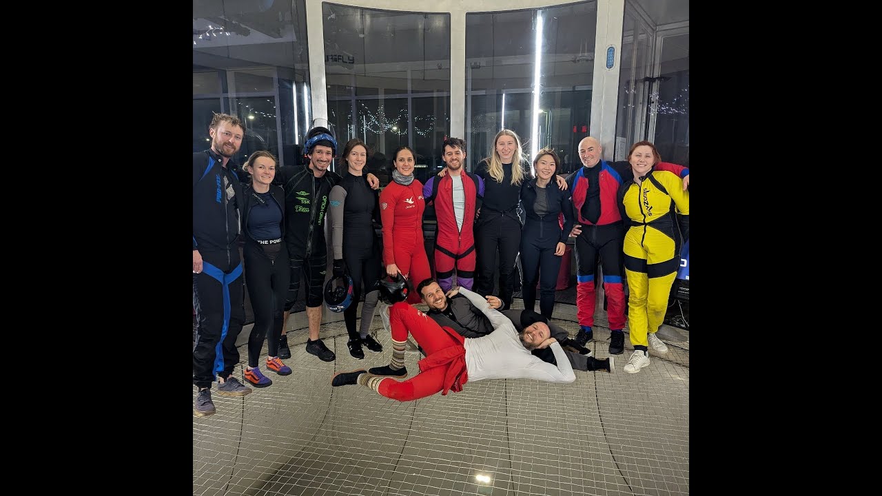Flying with friends in the wind tunnel