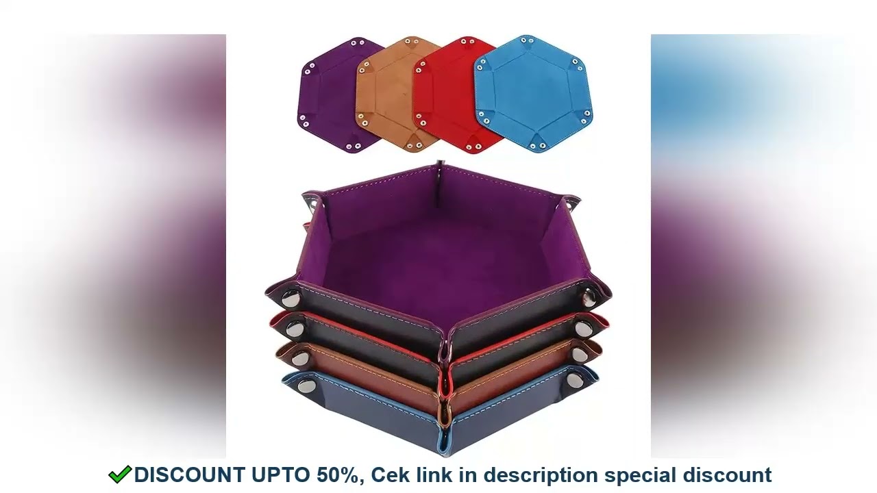 1pc Hexagonal Dice Tray and Miscellaneous Storage Box Board Game Dice Tray Accessories Leather Dice