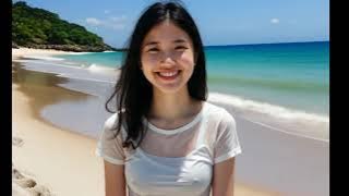 Agnes enjoying a beach!