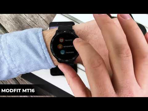 Умные смарт часы черные с красным Smart watch Modfit MT16 Black-Red Обзор