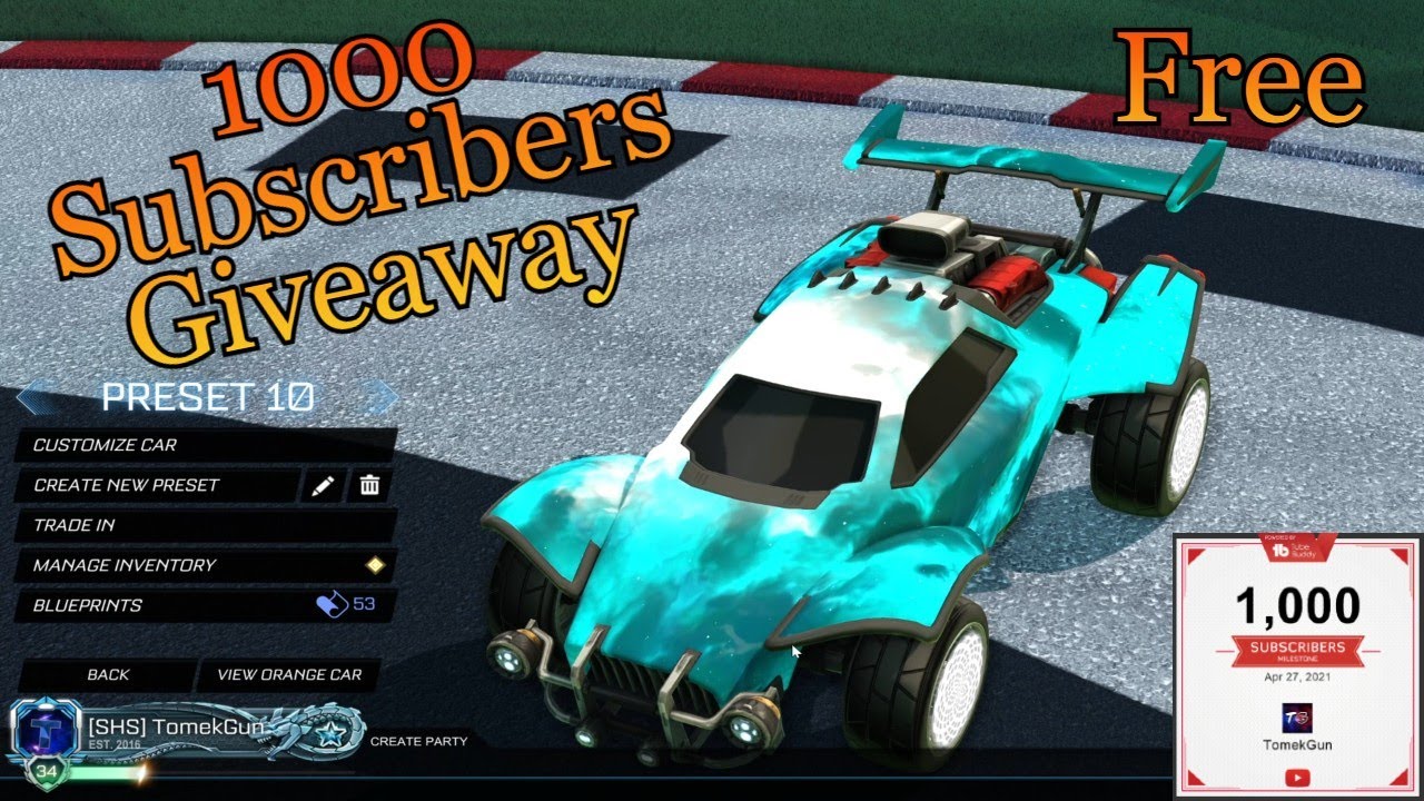 FREE ROCKET LEAGUE GIVEAWAY FOR 1000 SUBSCRIBERS (BLACK MARKET)