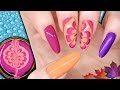 EASY WATER MARBLE FLOWER NAIL ART - AUTUMN/FALL INSPIRED NAILS