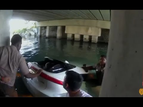 americateve | Captado en cámara: Dramático rescate de un niño a punto de ahogarse en un canal de Miami