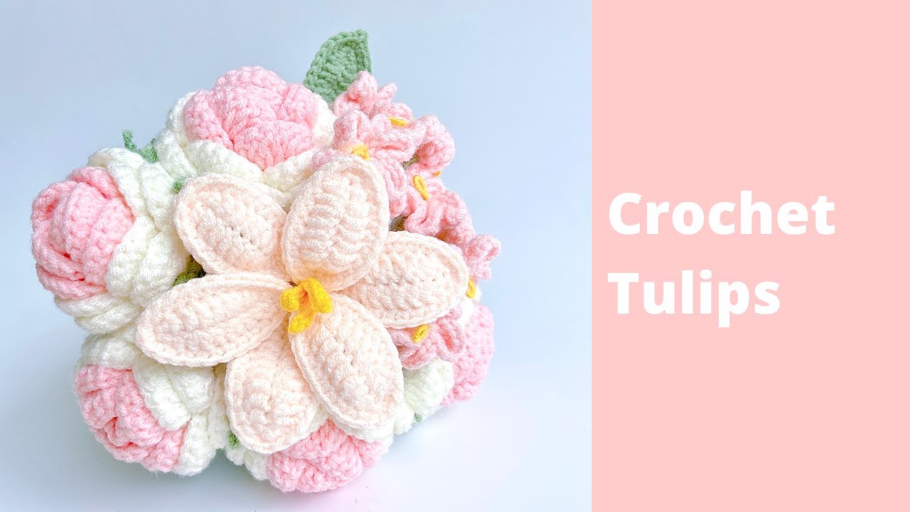 ✿ How to Crochet Tulips Flower Bouquet | Crochet Wedding Bouquet