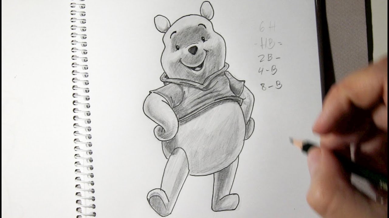 How to draw Winnie the Pooh step by step with pencil - Things To Draw -  thptnganamst.edu.vn