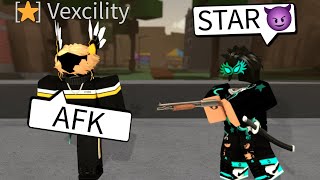 I pretended to be AFK with STAR and got JUMPED... (Roblox Da Hood Trolling)
