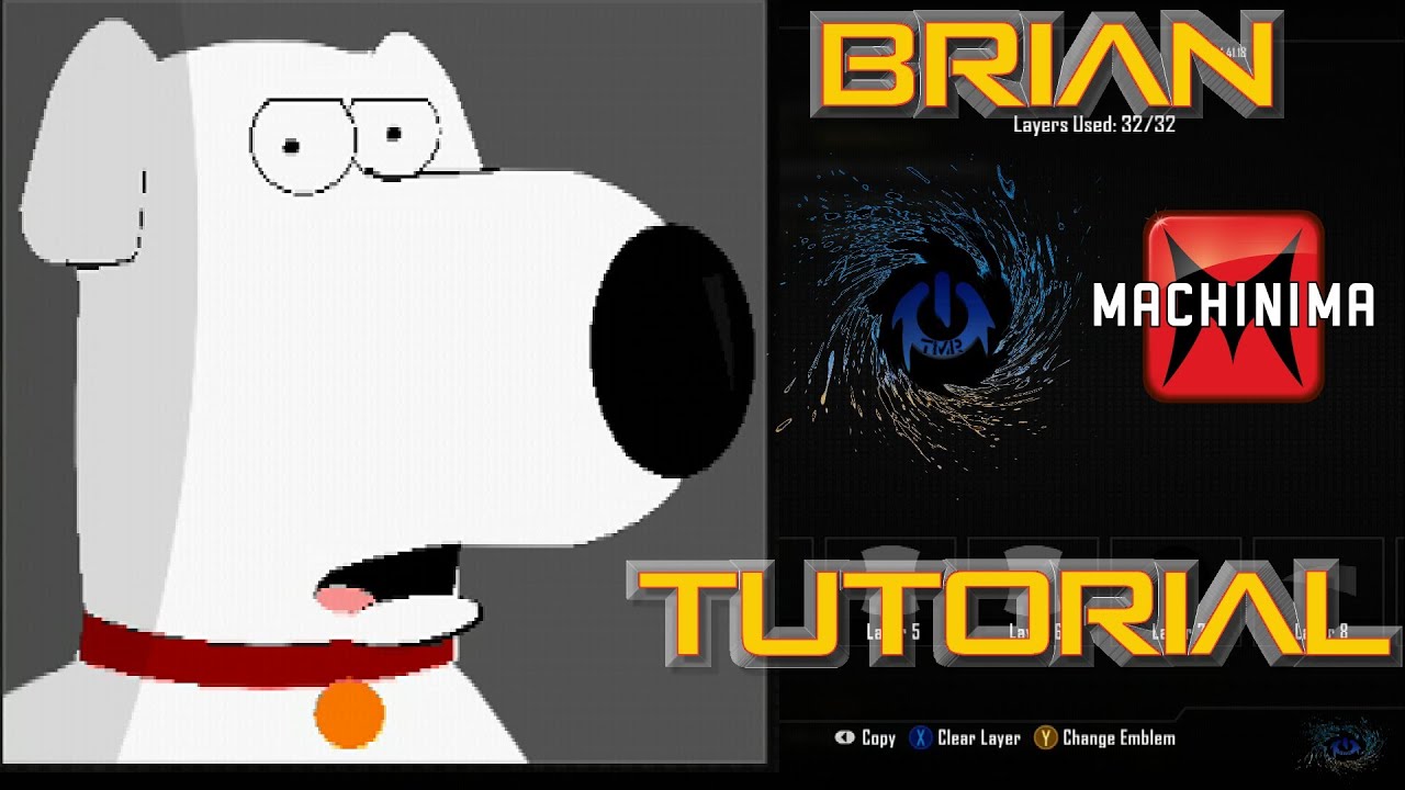 Black Ops 2 - Brian Griffin Logo Emblem Tutorial ( Family Guy ) Playercard Call of Duty II