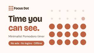 Focus Dot – Minimalist Pomodoro Timer for Android | No Ads, No Login