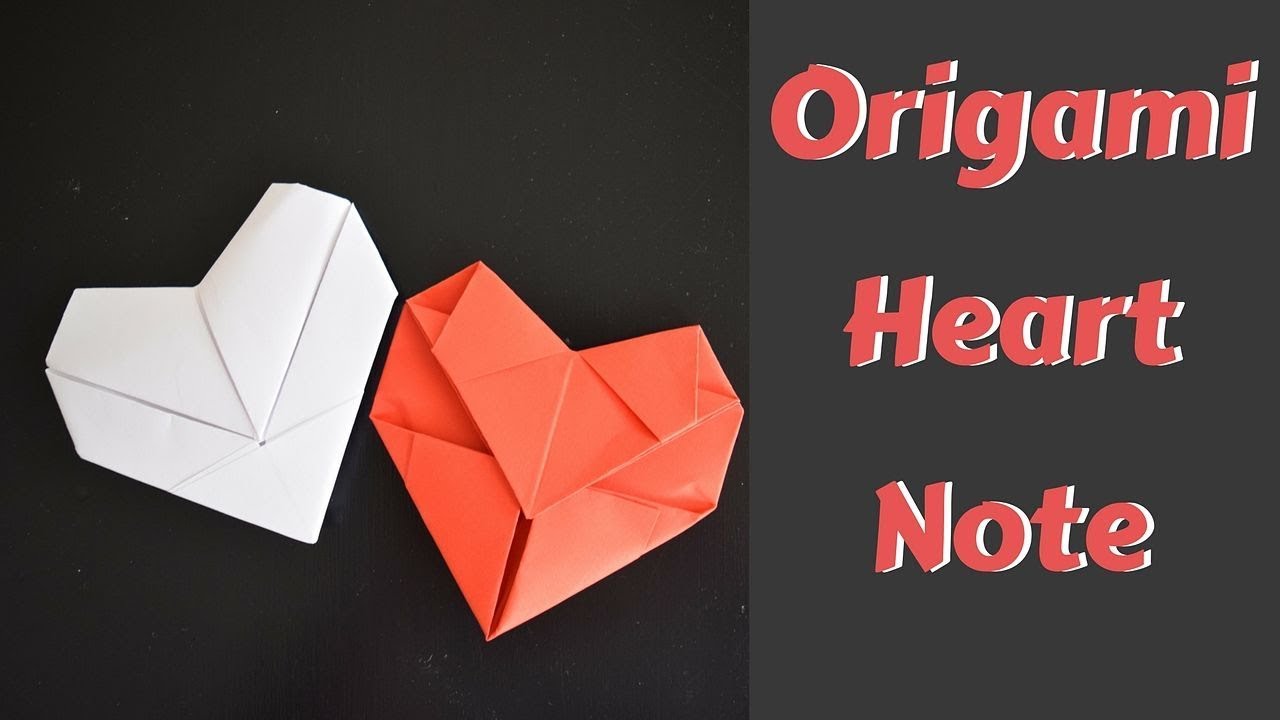 How to fold an Origami Heart Note YouTube