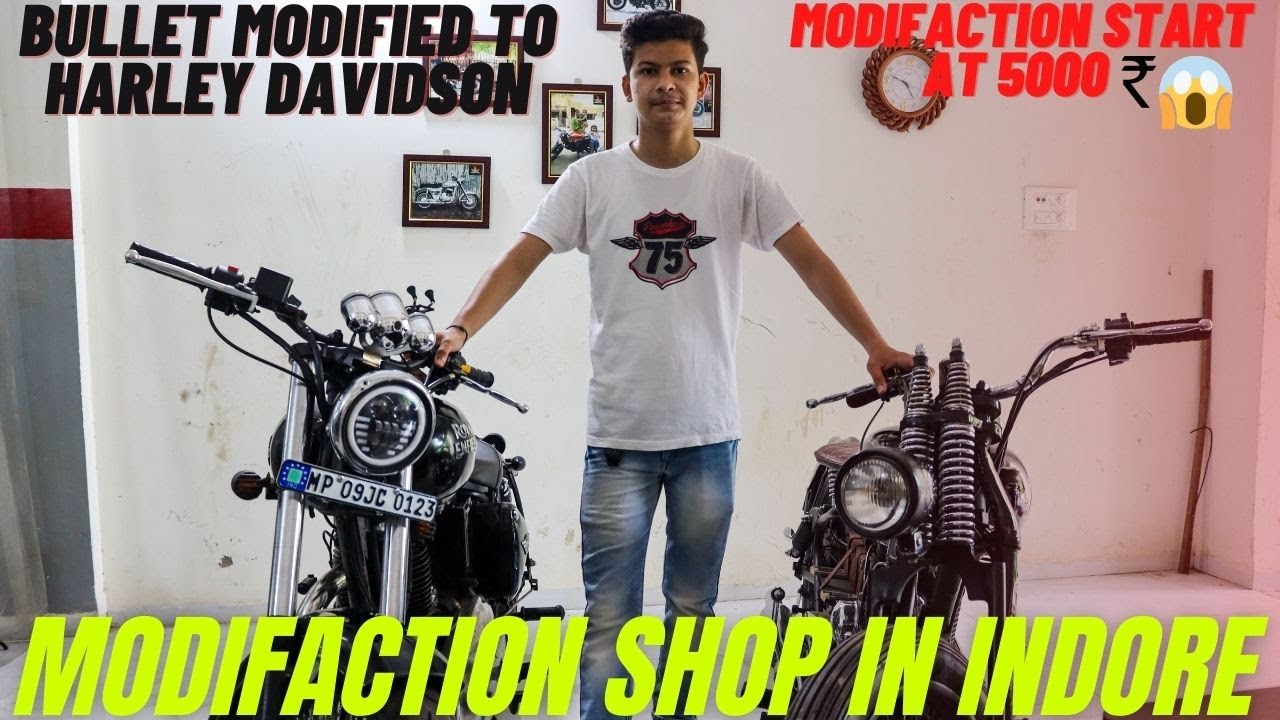 Royal enfield modified | bike modification | into harley davidson  modification in indore