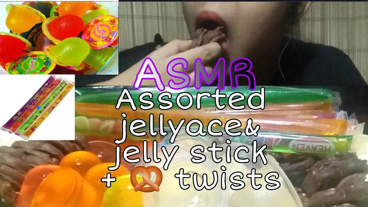 ASMR ASSORTED JELLY ACE & JELLY STICK +PRETZEL TWISTS YouTube