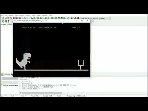 CHROME DINOSAUR GAME IN C++ PROGRAMMING, Dinosaur game coding