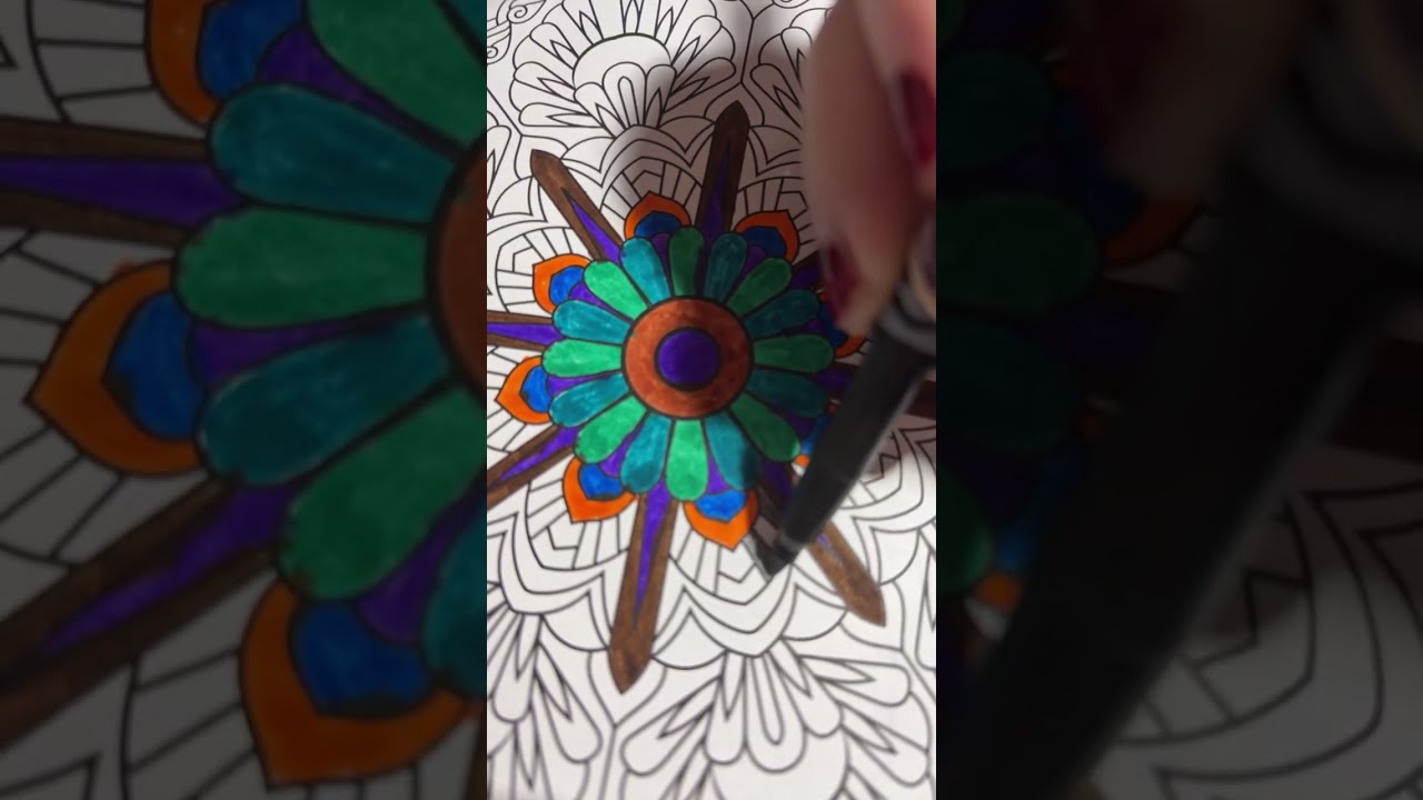 Sunday mandala coloring book page art stream