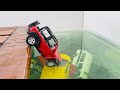 Various Model Cars Moving And falling into Water