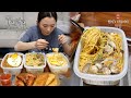 리얼먹방▶ 매콤크림파스타 & 봉골레파스타 ＆ 우삼겹필라프 ☆ ft.윙봉,해쉬브라운ㅣPasta & PilafㅣREAL SOUNDㅣASMR MUKBANGㅣ