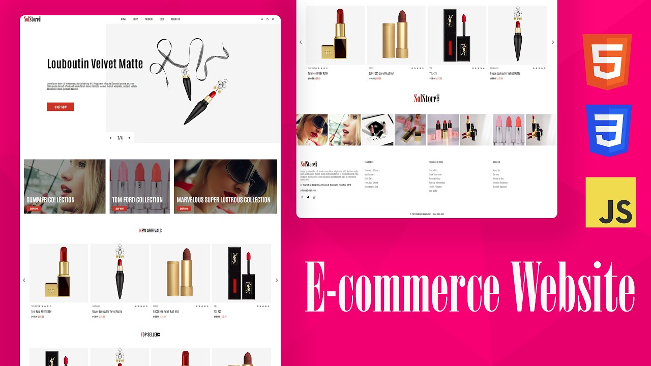 How To Make Ecommerce Website Using HTML CSS And JavaScript | Cosmetic Website