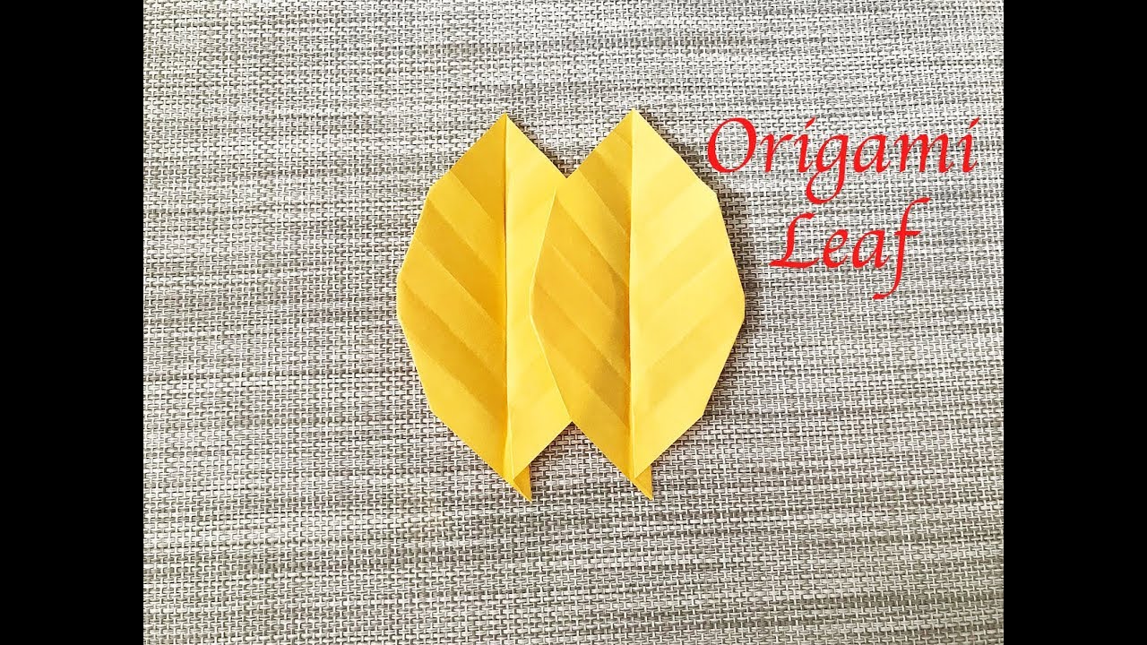 How to make an Easy Origami Leaf วิธีพับใบไม้ YouTube