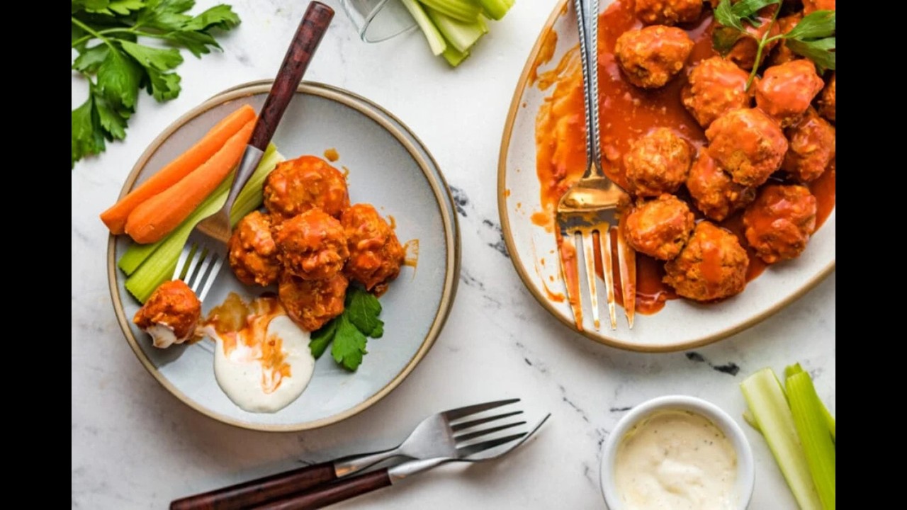 The Best Slow Cooker Buffalo Chicken Meatballs
