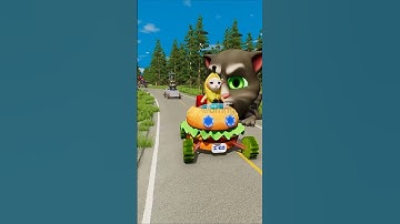 Strange Crazy Cars vs Scary Tom Cat in BeamNG.drive