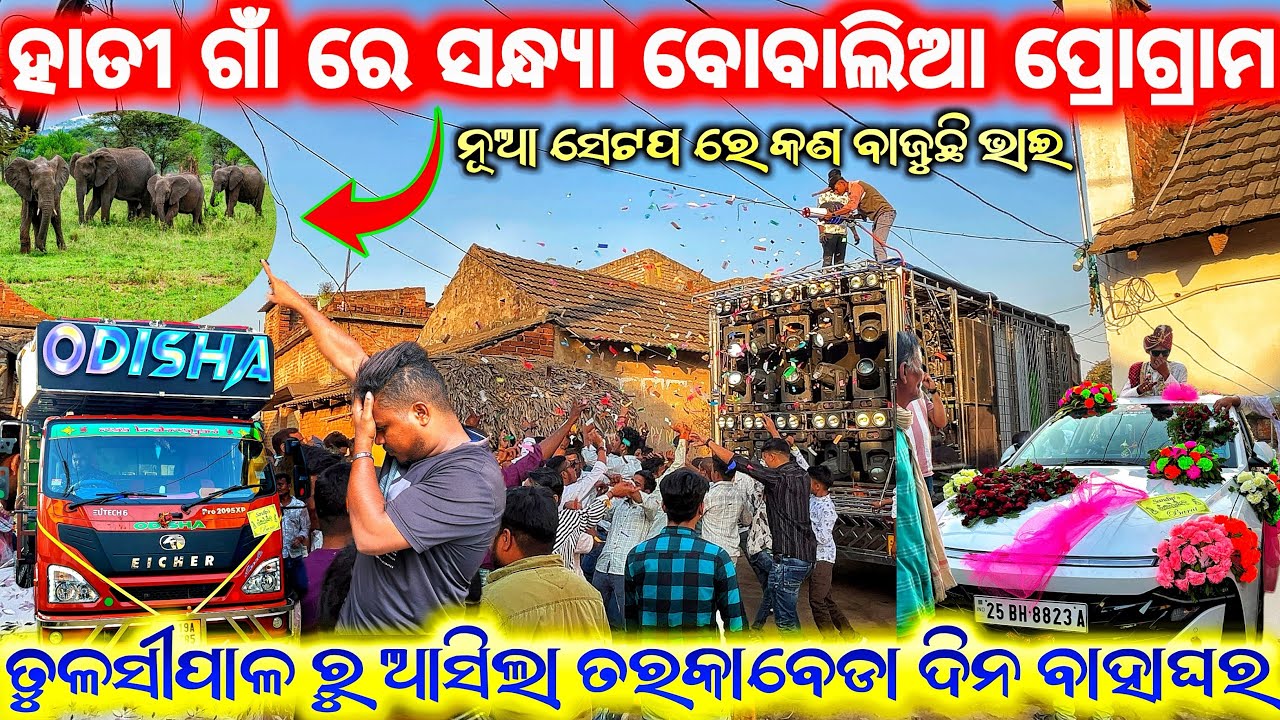 ହାତୀ ଗାଁ ରେ ସନ୍ଧ୍ୟା ବାହାଘର 😱 DJ ODISHA SARKAR NEW SET UP DAY MARRIAGE PROGRAM 