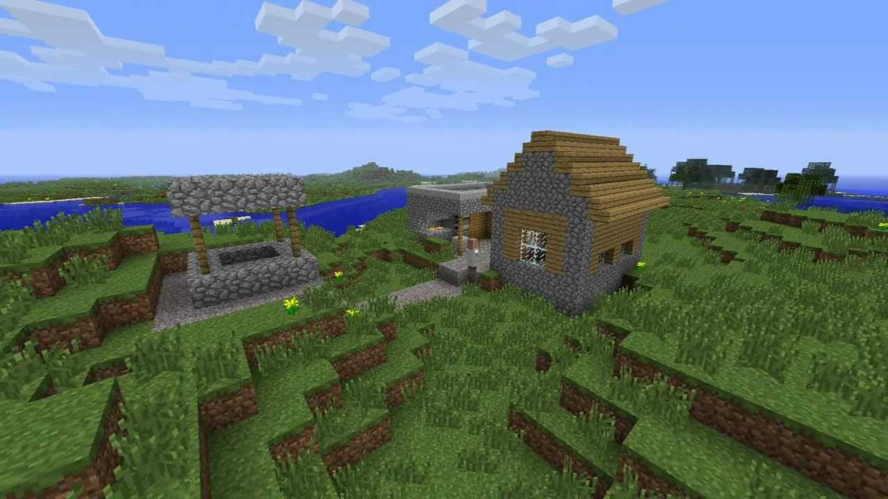 Minecraft Seed Small NPC Village and Huge Ravine and 