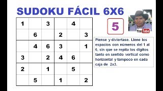 5) Cómo resolver SUDOKU de 6x6. NIVEL FÁCIL. -