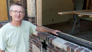 Correcting a Brick Wall that has pulled away. TURN VOLUME WAY UP.