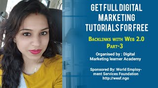 Off Page SEO: Backlinks With Web 2.0 on Blogger.com & Webs.com| DigitalMarketingLearner | Part 3